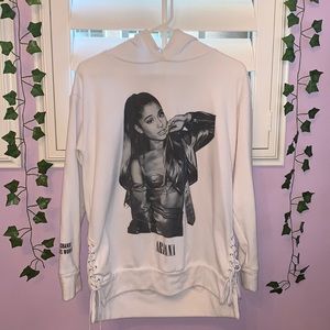 white ariana grande hoodie hooded